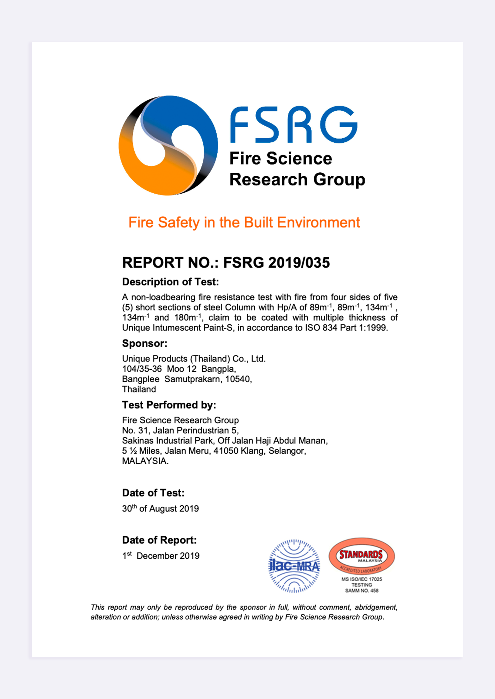 Fire Safety in the Built Environment